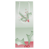 Aankoop van Holly Light Green Pink Wijn Cadeautas (Achterkant)