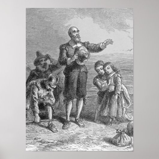 Aanlanding van de pelgrims, 1620 poster (Voorkant)