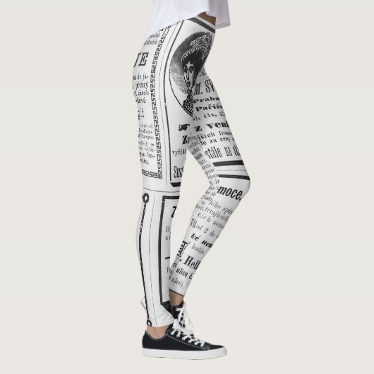 Aanleg krantendesign uit 1990 leggings (Rechts)