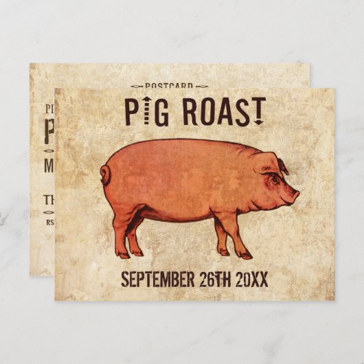  aanleg van het Briefkaart Pig Roast IV (Voorkant / Achterkant)