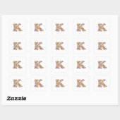 Aanloopbrief K Vierkante Sticker (Vel)