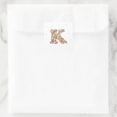 Aanloopbrief K Vierkante Sticker (Tas)