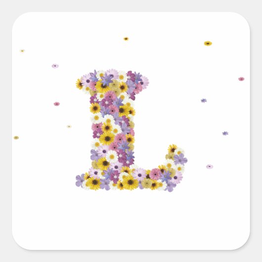 Aanloopbrief L Vierkante Sticker (Voorkant)