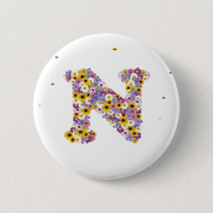 Aanloopbrief N Ronde Button 5,7 Cm