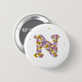 Aanloopbrief N Ronde Button 5,7 Cm (Voorkant /achterkant)