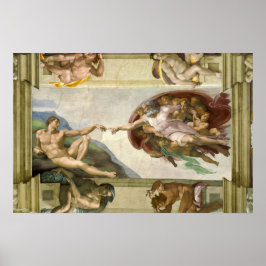 Aanmaak van Adam door Michelangelo,  Kunst Poster