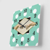 Aanmaak van Adam Polka Dots Vierkante Klok (Hoek)