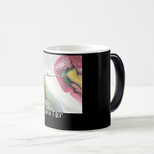 "Aanmaak van T-Rex" Magische Mok (Voorkant rechts)
