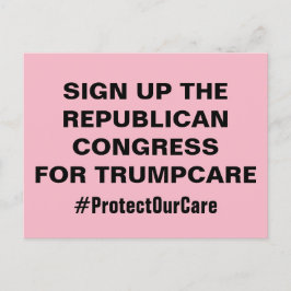 Aanmelden Congres voor TrumpCare Bescherm onze zor Briefkaart