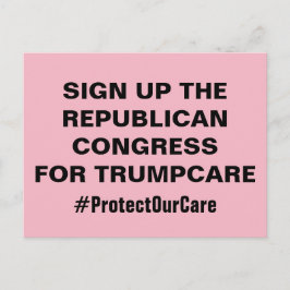 Aanmelden Congres voor TrumpCare Bescherm onze zor Briefkaart