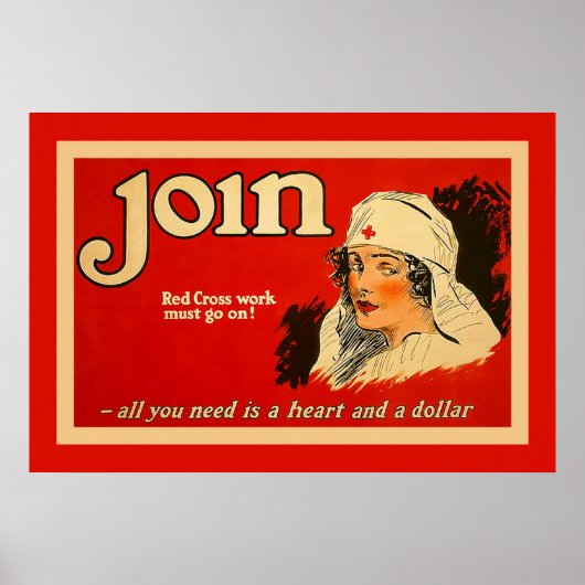 Aanmelden ~  verpleegster WW1 Poster (Voorkant)