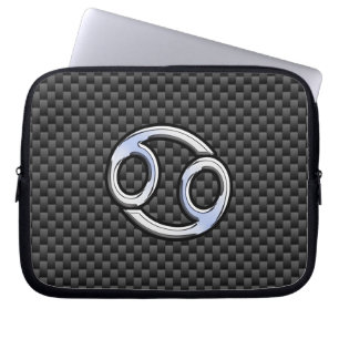 Aanmelden voor kankerdierentuin op koolstof afdruk laptop sleeve