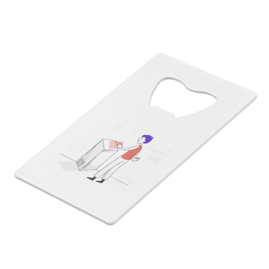 aanmelding creditkaart flessenopener (Voorkant Gekanteld)