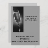 AANMELDING VAN DE DOOD VAN DE INVITE VAN 40 KAART (Voorkant / Achterkant)