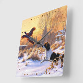 Aanmoedigde fazant om te vliegen vierkante klok (Hoek)