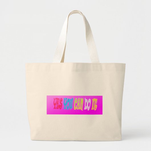 AANMOEDIGEN OM TE SLAGEN ONTWERP PROBEREN GROTE TOTE BAG (Voorkant)