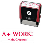 Aanmoedigend "A+ WERK!" Cijfer Stempel van Rubber (In situ)