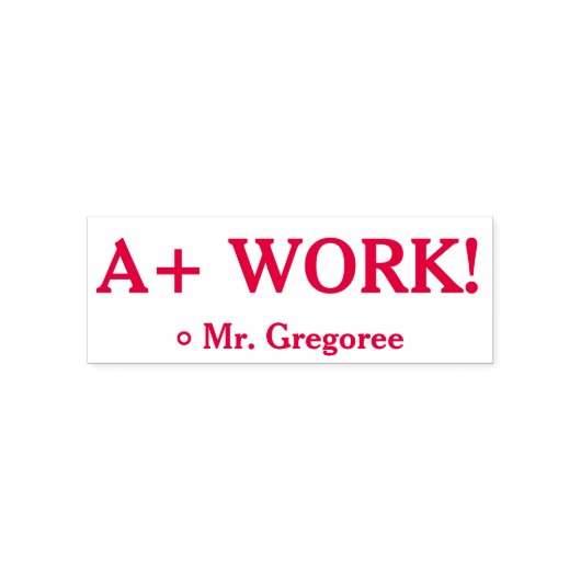 Aanmoedigend "A+ WERK!" Cijfer Stempel van Rubber (Design)