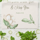 Aanmoedigend Bijbelvers Magnolia Waterverf Script Theedoek (Gevouwen)