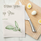 Aanmoedigend Bijbelvers Magnolia Waterverf Script Theedoek (Quarter Fold)