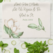 Aanmoedigend Bijbelvers Magnolia Waterverf Script Theedoek (Gevouwen)