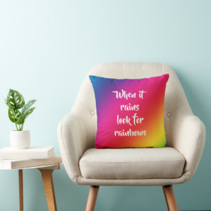 Aanmoedigend Citaat, zoek Rainbows & sterren Kussen
