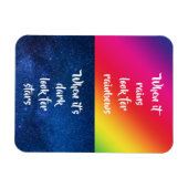 Aanmoedigend Citaat, zoek Rainbows & sterren Magneet (Horizontaal)