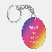 Aanmoedigend Citaat, zoek Rainbows & sterren Sleutelhanger (Voorkant Links)