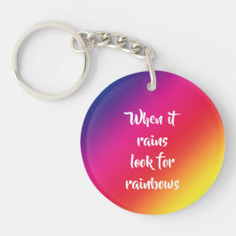 Aanmoedigend Citaat, zoek Rainbows & sterren Sleutelhanger