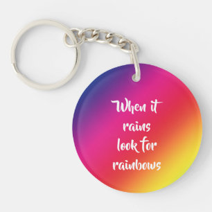 Aanmoedigend Citaat, zoek Rainbows & sterren Sleutelhanger