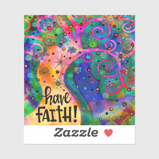 Aanmoedigend geloof hebben leuke kleurrijke boom sticker (Vel)