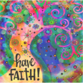 Aanmoedigend geloof hebben leuke kleurrijke boom sticker (Voorkant)