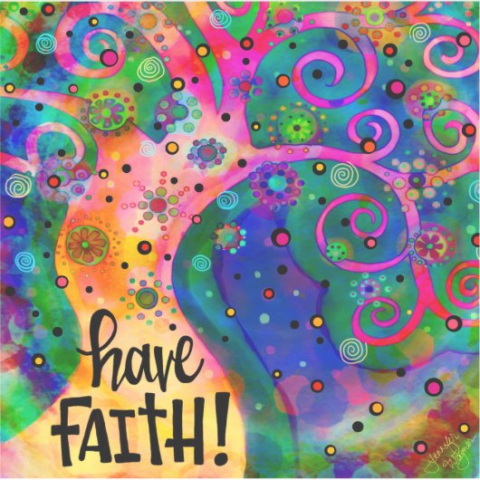 Aanmoedigend geloof hebben leuke kleurrijke boom sticker (Voorkant)