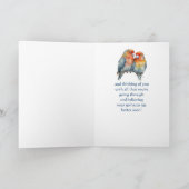 Aanmoedigend Get Well met Schattige Parrot Paar Kaart (Binnen)