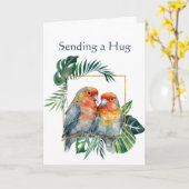 Aanmoedigend Get Well met Schattige Parrot Paar Kaart (Gele Bloem)