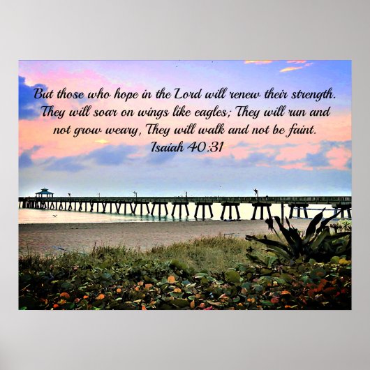 Aanmoedigend Isaiah 40:31 de Originele Oceaan van  Poster (Voorkant)