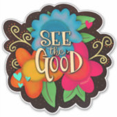 Aanmoedigend Zie de goede Floral Inspirivity Sticker (Voorkant)