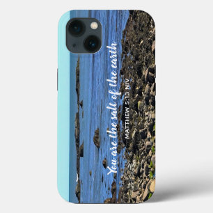 Aanmoedigende Bijbelvers Foto van Atlantische Ocea iPhone 13 Hoesje