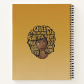 Aanmoedigende zwarte vrouwen, geel goud notitieboek (Achterkant)