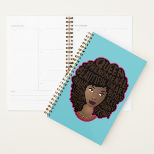 Aanmoedigende Zwarte Vrouwen, Natuurlijk Haar, Bla Planner (Display)