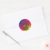 Aanmoedigende Zwarte Vrouwen, Natuurlijk Haar, Reg Ronde Sticker (Envelop)