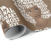 Aanmoedigende Zwarte Vrouwen, Natuurlijke Haarscho Cadeaupapier (Rol Hoek)