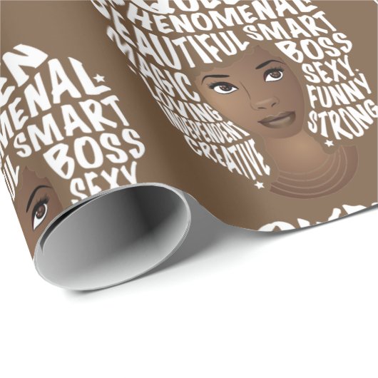 Aanmoedigende Zwarte Vrouwen, Natuurlijke Haarscho Cadeaupapier (Rol Hoek)