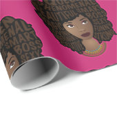 Aanmoedigende zwarte vrouwen, roze magenta cadeaupapier (Rol Hoek)