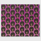 Aanmoedigende zwarte vrouwen, roze magenta cadeaupapier (Vlak)