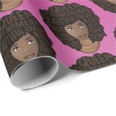 Aanmoedigende zwarte vrouwen, roze magenta cadeaupapier (Rol Hoek)