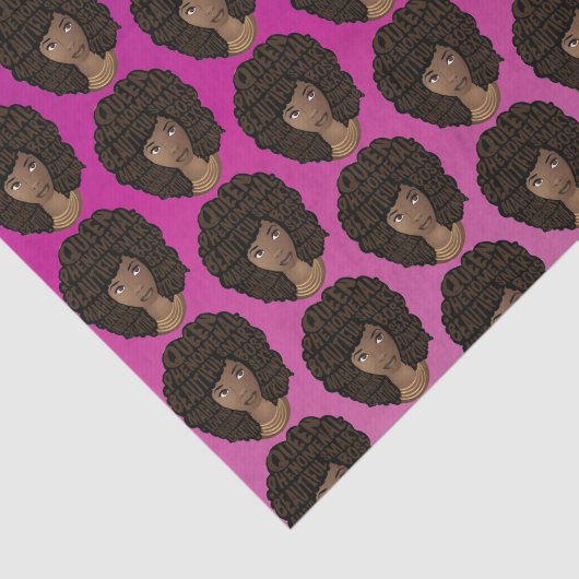 Aanmoedigende zwarte vrouwen, roze magenta tissuepapier (Detail)