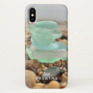 Aanmoediging Adem gewoon in Beach Sea Glas Case-Mate iPhone Case
