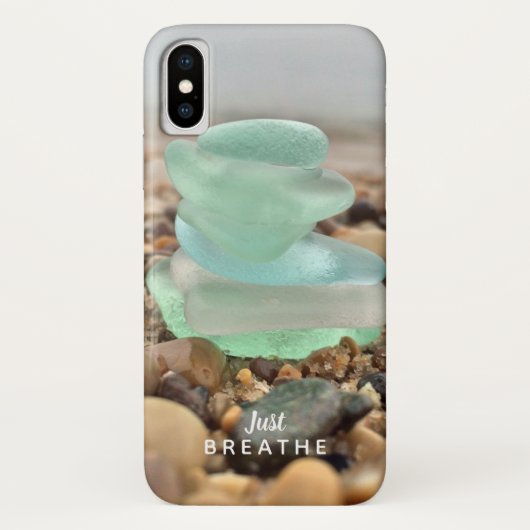 Aanmoediging Adem gewoon in Beach Sea Glas Case-Mate iPhone Case (Achterkant)