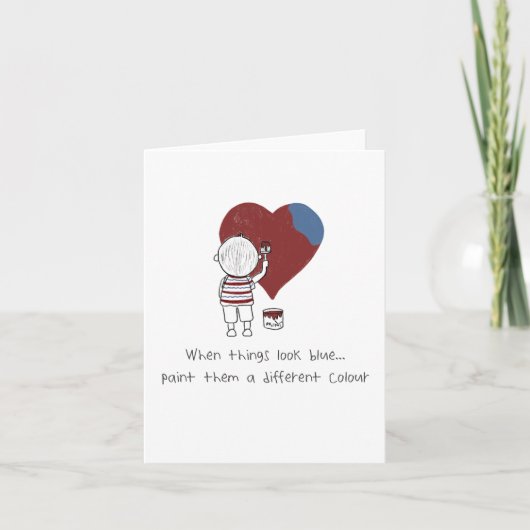 Aanmoediging alleen maar omdat het wenskaart leuk  kaart (Voorkant)